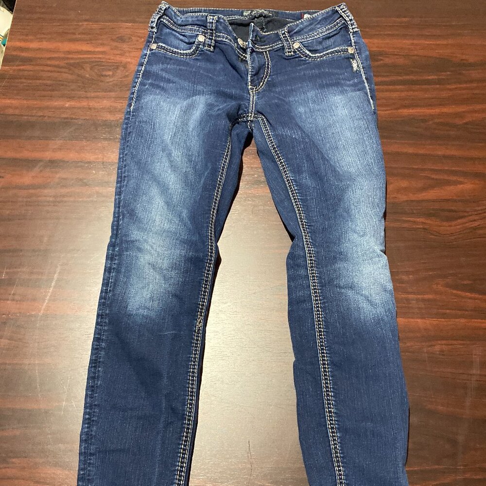 Womans 31/28 Silver Suki Jeans